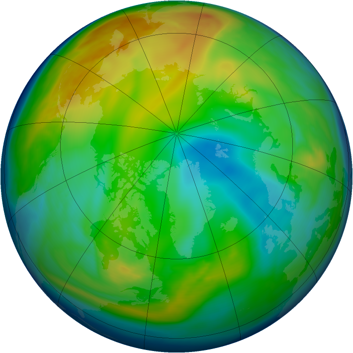 Arctic ozone map for 20 December 2005